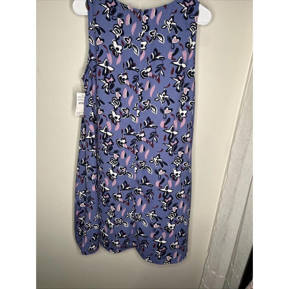 Halogen Womens Size Large Blue Floral A-Line Dress Sleeveless - Picture 6 of 9